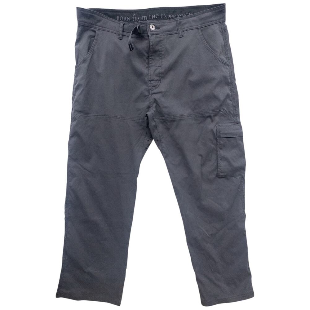 Prana Stretch Zion Standard Pants Men's XL 38x30 Cargo Hiking Roll-Up Dark Gray
